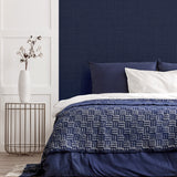 Rafe Navy by Arthouse Woven Texture Wallpaper – Brewster Home Fashions AH946002