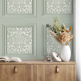 Edwina Sage by Fine Decor Woodland Panel Wallpaper – Brewster Home Fashions FD43711