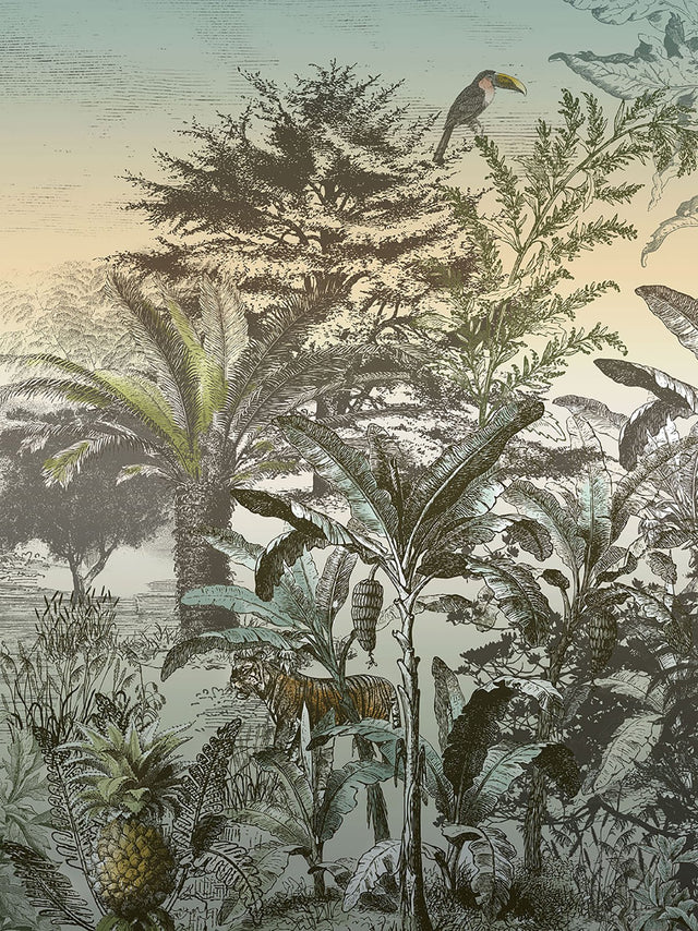 Tiger Sunset Wall Mural