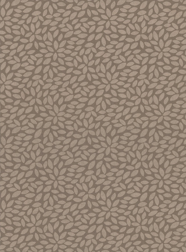 Deschia Light Brown Abstract Leaves Wallpaper