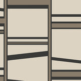 Madison Zinc geometric wallpaper by Boråstapeter for Schumacher, inspired by New York City's street grid, in neutral tones.