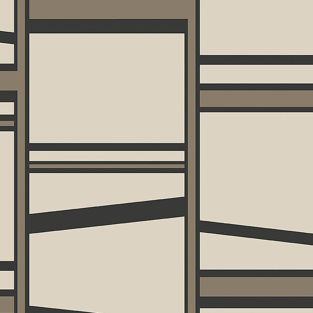 Madison Zinc geometric wallpaper by Boråstapeter for Schumacher, inspired by New York City's street grid, in neutral tones.