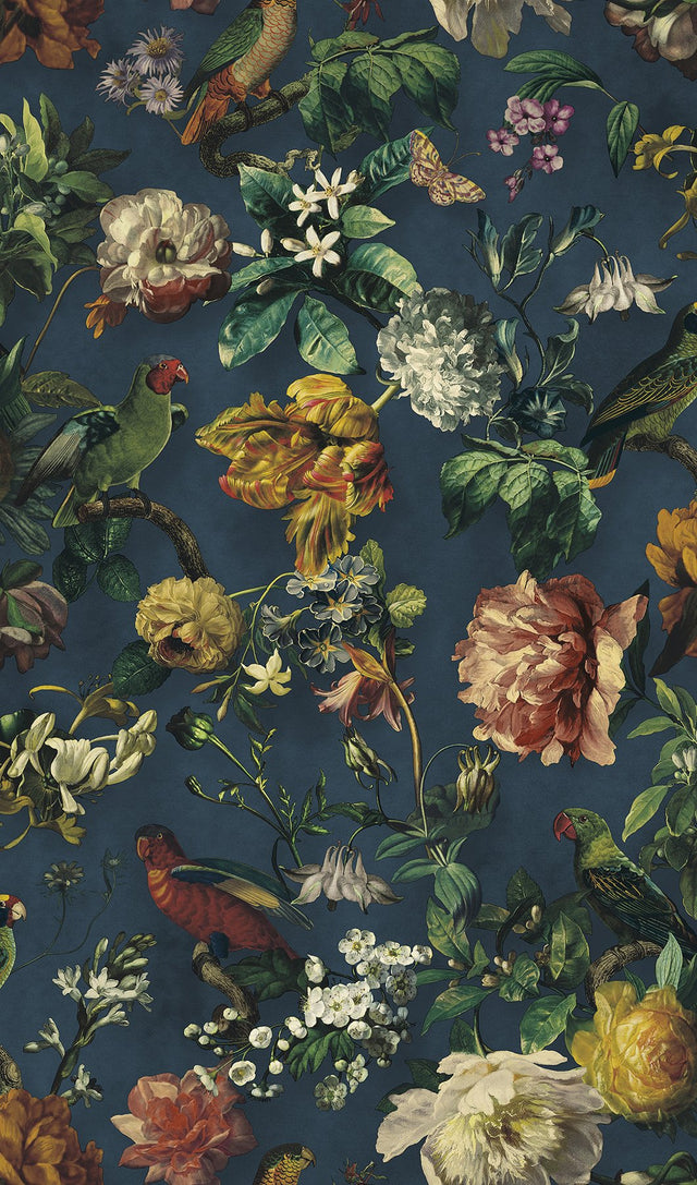 Claude Navy Floral Wallpaper