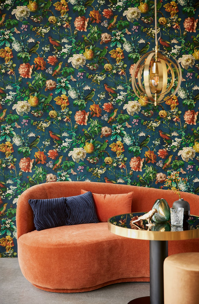 Claude Navy Floral Wallpaper