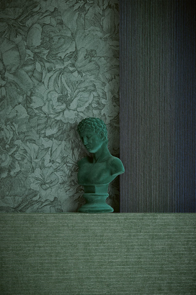 Pablo Dark Green Ombre Ombre Stripe Wallpaper