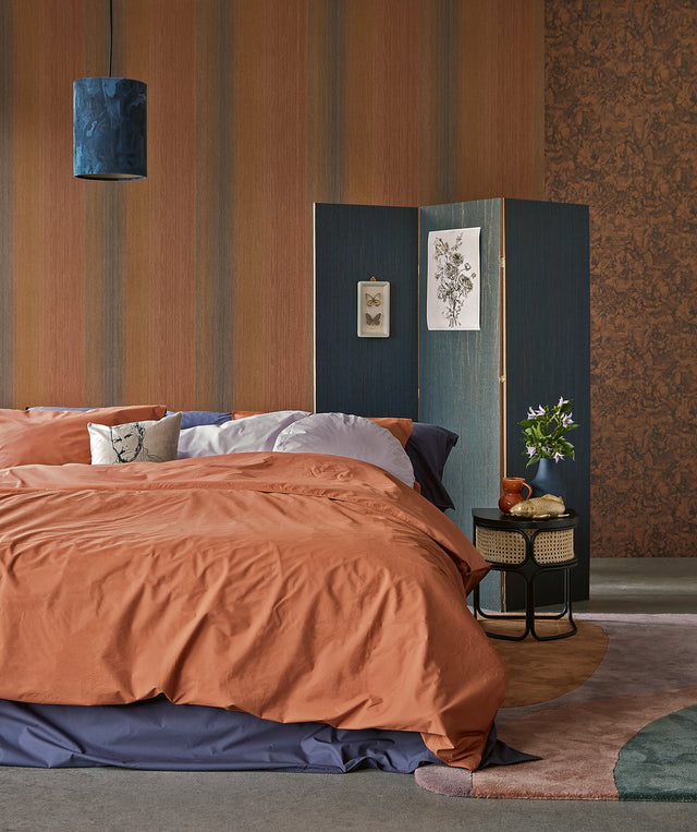 Pablo Orange Ombre Stripe Wallpaper