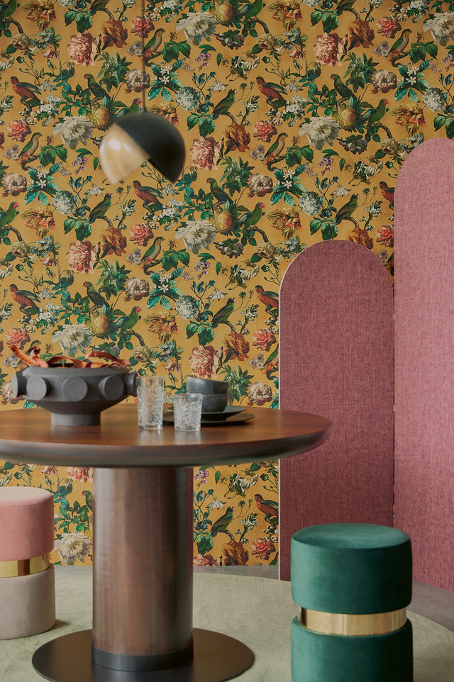 Leonardo Mauve Flock Stripe Wallpaper