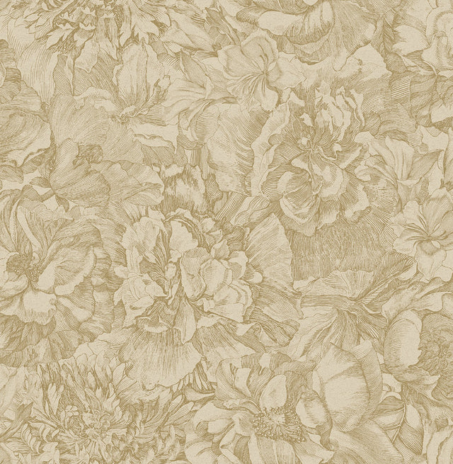 Auguste Gold Floral Wallpaper