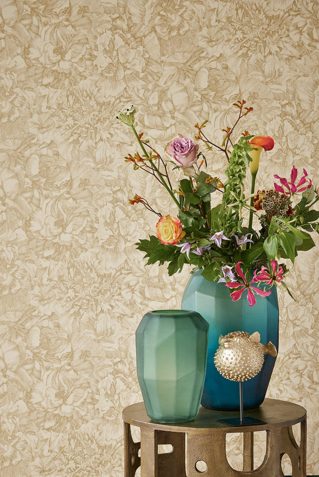 Auguste Gold Floral Wallpaper