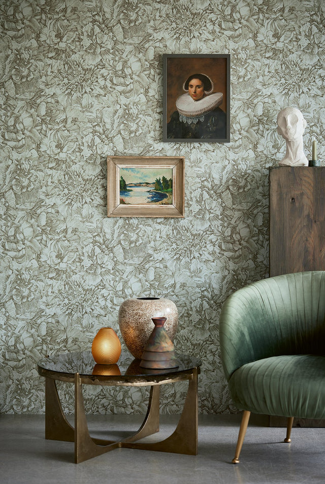 Auguste Sage Floral Wallpaper