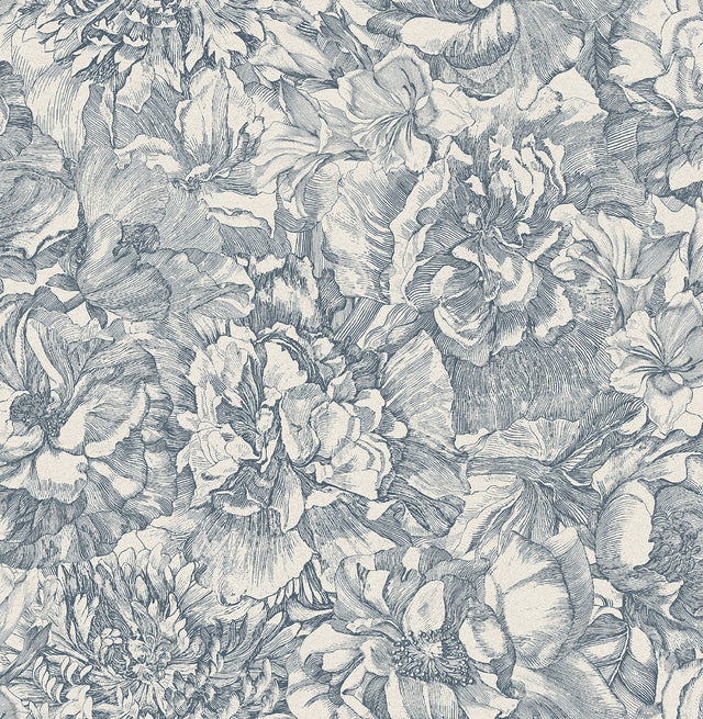 Auguste Navy Floral Wallpaper