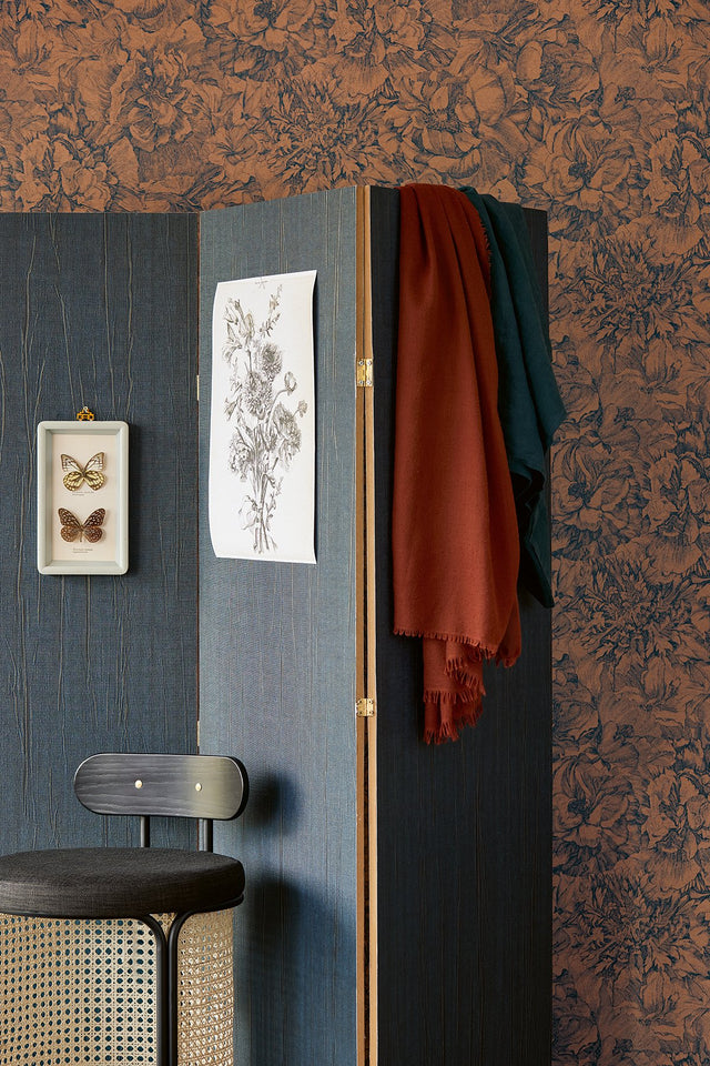Auguste Copper Floral Wallpaper