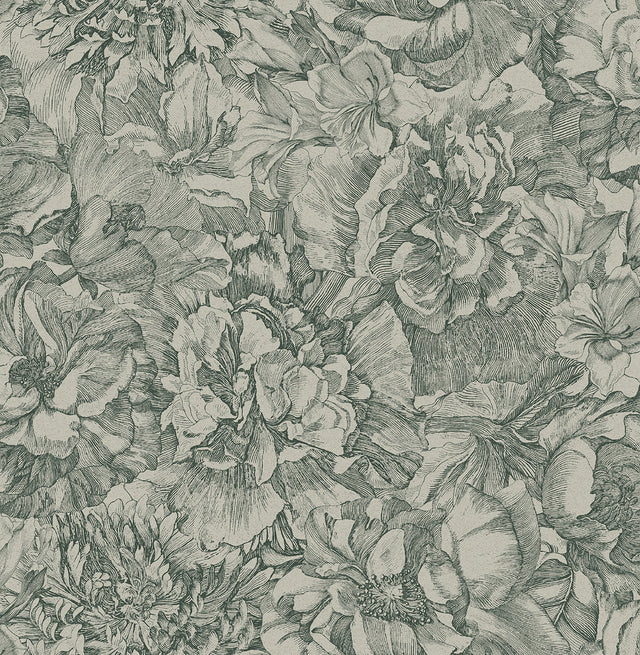 Auguste Green Floral Wallpaper