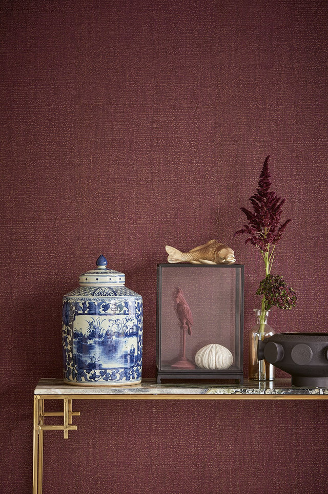 Fransisco Maroon Abstract Dots Wallpaper