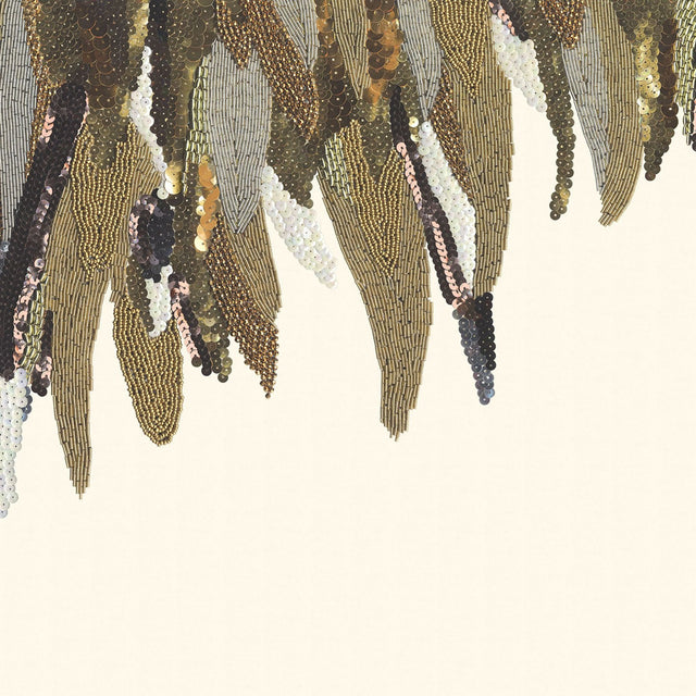 Right Fancy Feather Cream Wall Mural