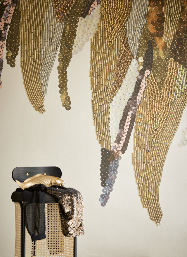 Fancy Feather Cream Wall Mural