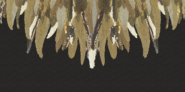 Fancy Feather Black Wall Mural with Glam Abstract Novelty Pattern - Eijffinger EJ307411