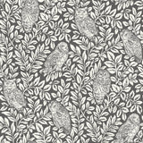 Parliament Brown Owl Wallpaper with Farmhouse Owl Vine Pattern - Chesapeake 3115-12415
