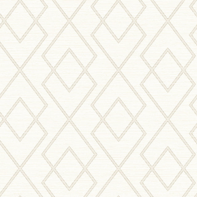 Blaze White Trellis Wallpaper with Farmhouse Trellis & Lattice Pattern - Chesapeake 3115-12423