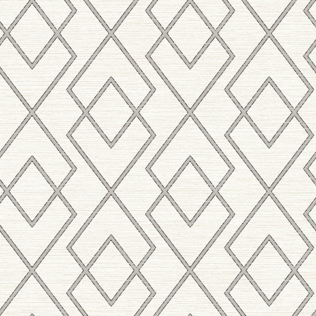 Blaze Cream Trellis Wallpaper with Distressed Geometric Pattern - Chesapeake 3115-12425