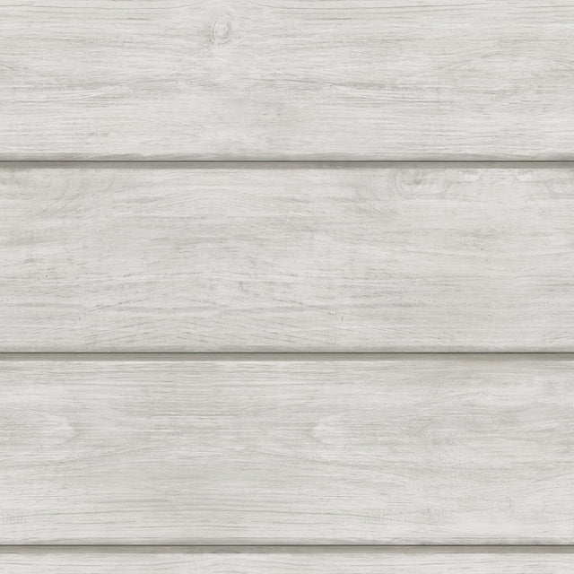 Cassidy Light Grey Wood Planks Wallpaper with Farmhouse Wood Panel Motif - Chesapeake 3115-12442