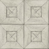 Avery Light Grey Wood Wallpaper with Farmhouse Geometric Wood Panel Motif - Chesapeake 3115-12453