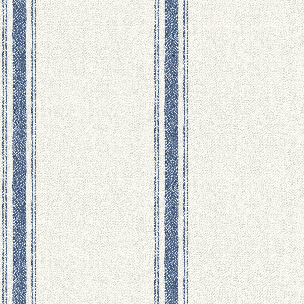 Linette Blue Fabric Stripe Wallpaper with Fabric Texture Motif - Chesapeake 3115-12462
