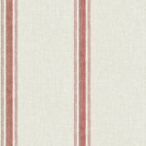 Linette Burnt Sienna Fabric Stripe Wallpaper with Faux Fabric Texture - Chesapeake 3115-12464