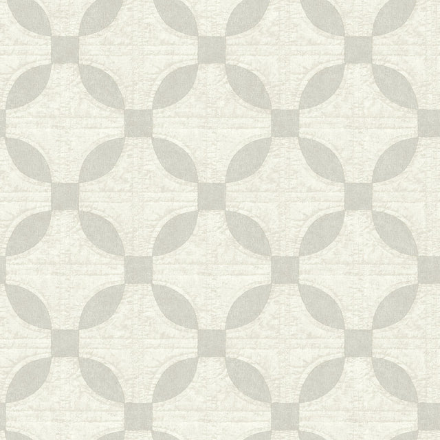 Justice Light Grey Quilt Wallpaper with Geometric Fabric Texture - Chesapeake 3115-12473