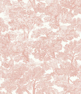 Spinney Rose Rose Toile Wallpaper with Farmhouse Toile Pattern - Chesapeake 3115-12544