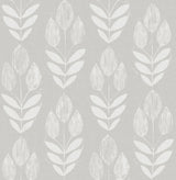 Garland Dove Block Tulip Wallpaper with Folky Floral Motif, Farmhouse Style - Chesapeake 3115-24473