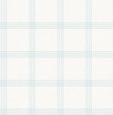 Twain Light Blue Plaid Wallpaper with Linen-Inspired Plaid Pattern - Chesapeake 3115-24475