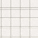 Twain Dove Plaid Wallpaper with Linen-Inspired Plaid Motif - Chesapeake 3115-24478