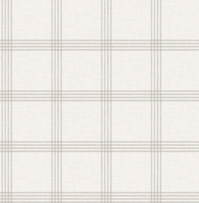 Twain Dove Plaid Wallpaper with Linen-Inspired Plaid Motif - Chesapeake 3115-24478
