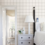 Twain Dove Plaid Wallpaper with Linen-Inspired Plaid Motif - Chesapeake 3115-24478