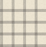 Twain Black Plaid Wallpaper with Farmhouse Plaid Pattern - Chesapeake 3115-24479