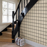 Twain Black Plaid Wallpaper with Farmhouse Plaid Pattern - Chesapeake 3115-24479
