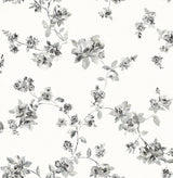 Cyrus Black Festive Floral Wallpaper with Watercolor Flowers - Chesapeake 3115-24482
