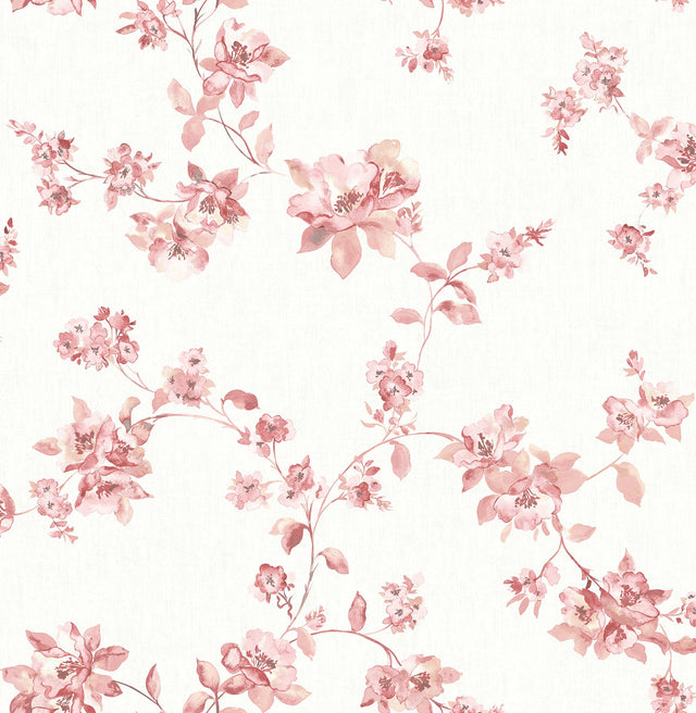 Cyrus Festive Floral Rose Wallpaper with Farmhouse Floral Trail Pattern - Chesapeake 3115-24483