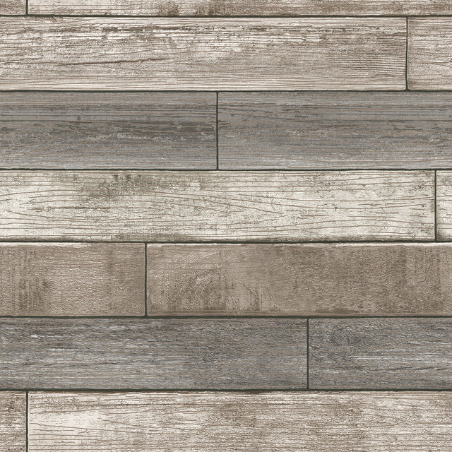 Emory Multicolor Reclaimed Wood Plank Peel & Stick Wallpaper with Rustic Wood Paneling Motif - Chesapeake 3115-NU1690