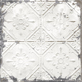 Vintage Tin Tile Off-White Peel & Stick Wallpaper with Metallic Accents - NuWallpaper NUS2213