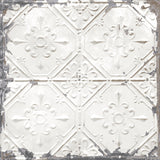 Gallery Off White Vintage Tin Tile Peel and Stick Wallpaper by Chesapeake
