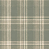 Saranac Sage Flannel Wallpaper with Faux Flannel Plaid - Chesapeake 3118-12673