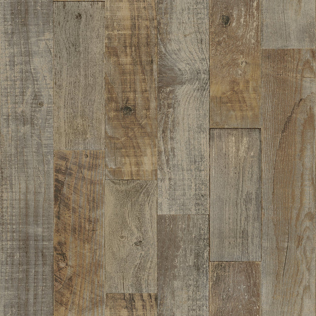 Chebacco Brown Wooden Planks Wallpaper with Rustic Faux Wood Plank Pattern - Chesapeake 3118-12693