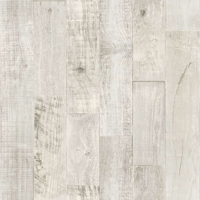 Chebacco Light Grey Wooden Planks Wallpaper with Faux Wood Plank Effect - Chesapeake 3118-12694