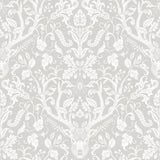Kiwassa Taupe Antler Damask Wallpaper with Hand-Drawn Lodge Motif - Chesapeake 3118-12701