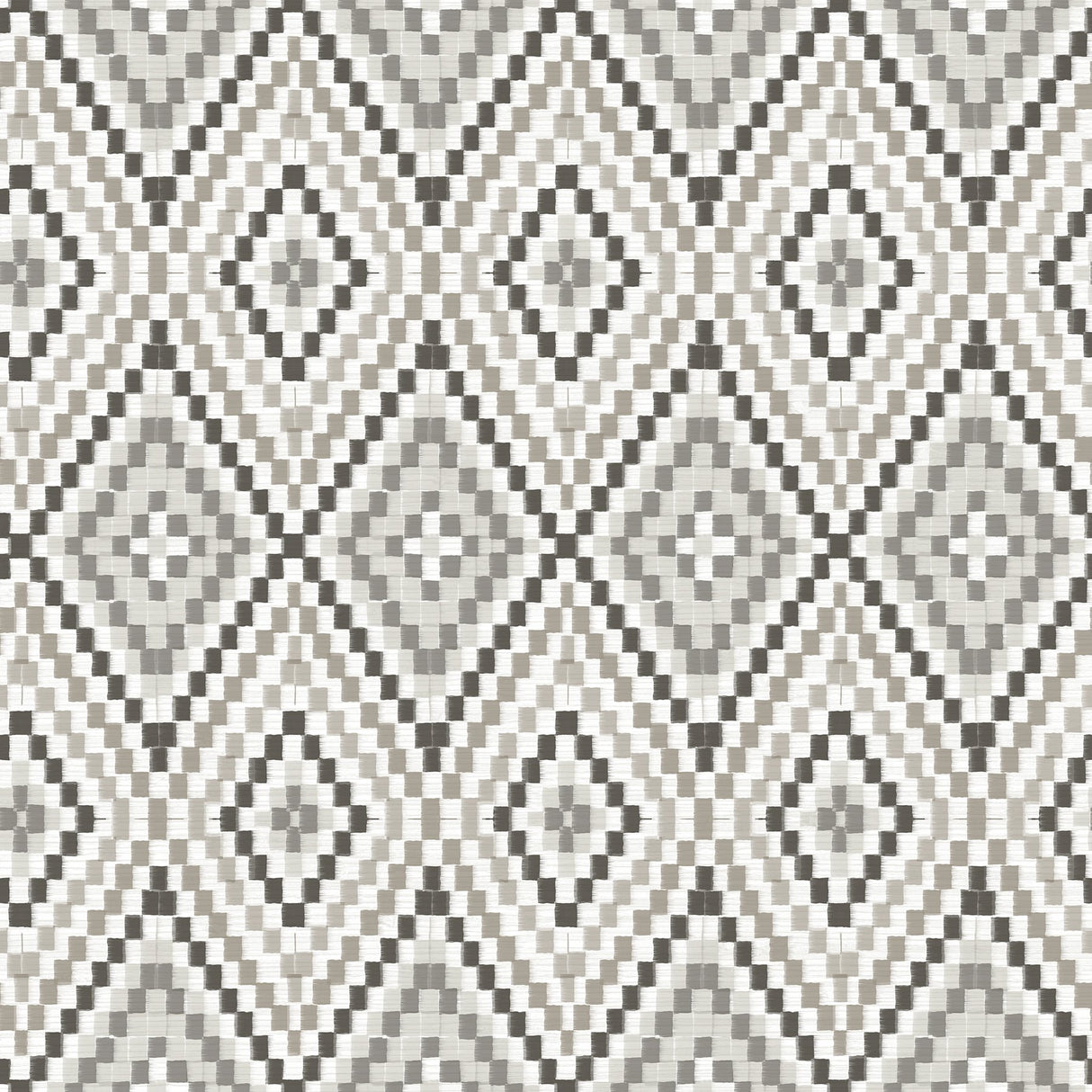Ganado Dark Brown Geometric Ikat Wallpaper with Country Boho Style - Chesapeake 3118-12714