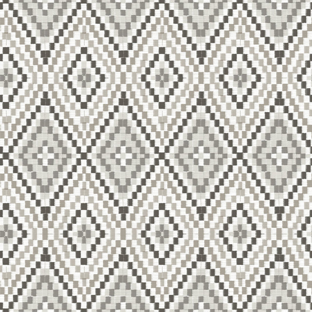 Ganado Dark Brown Geometric Ikat Wallpaper with Country Boho Style - Chesapeake 3118-12714