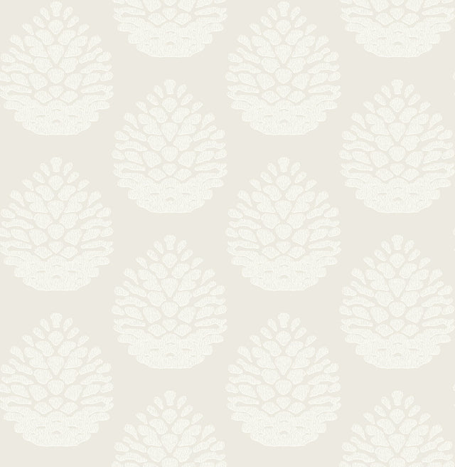 Totem Eggshell Pinecone Wallpaper with Botanical Pinecone Motif - Chesapeake 3118-25090