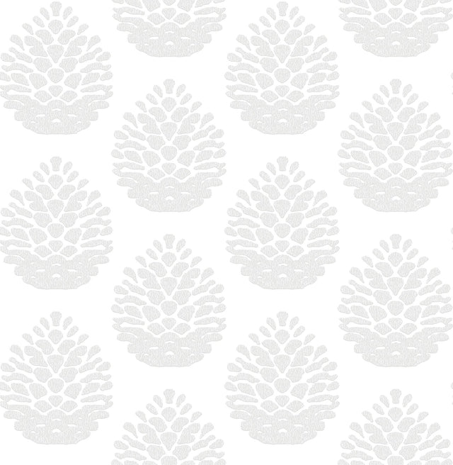Totem Light Grey Pinecone Wallpaper with Country Botanical Pattern - Chesapeake 3118-25091